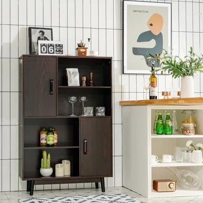 Audren Sideboard Storage Cabinet Bookshelf Cupboard W/door Shelf Black