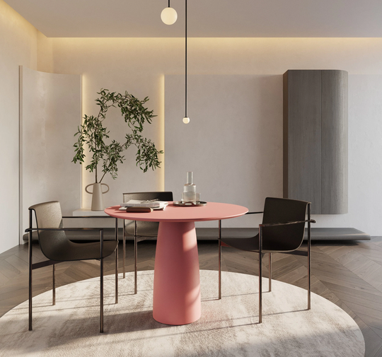 Kopar Round Antique Pink Dining Table D98
