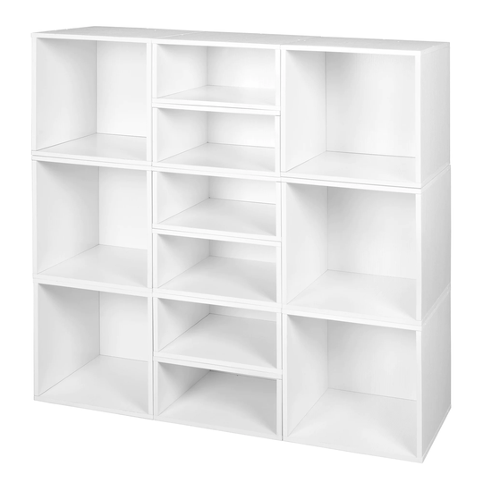 Noble Connect Storage Set- 6 Full Cubes/6 Half Cubes- White Wood Grain