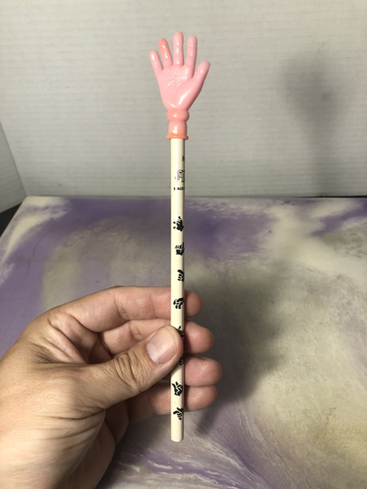 Vintage Russ Pink Hand Themed Pencil Collectible Hallmark Topper - Cool 90's/Nostalgia
