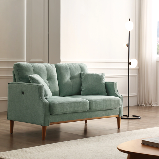 Loveseats 2 Seater Sofa with USB Charge Port and 2 Pillows Waterproof Fabric Sofa Couch For Primary Living Space