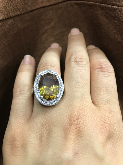 Color Changing Zultanite Silver Ring With Big Oval Stone, Valentine's Day Gift Stylish Turkish Diaspore Jewelry