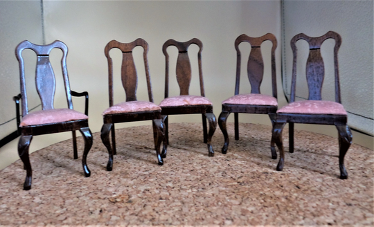 Vintage Dollhouse Chairs Set Of 5