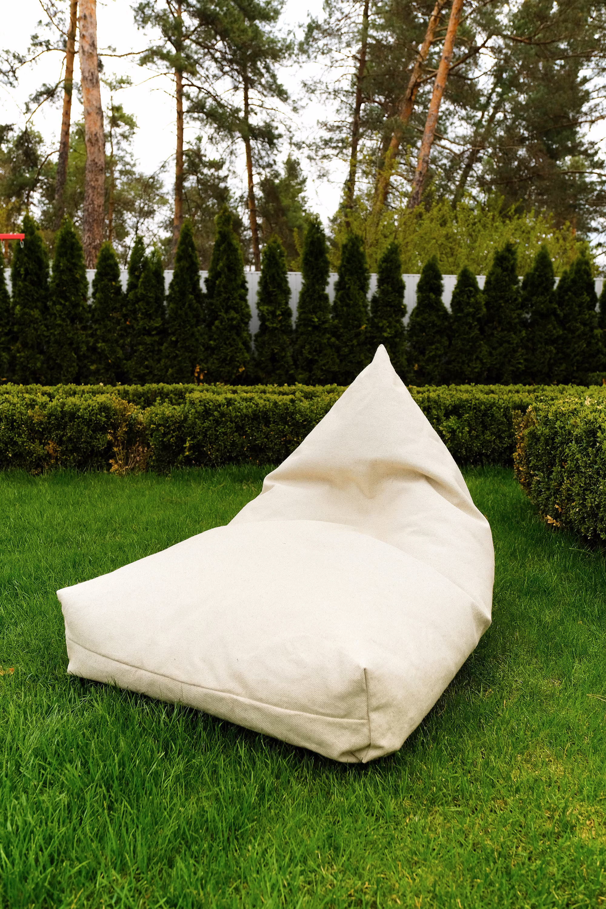Boho Beige Bean Bag Chair, Minimalist Daybed Cushion, Daybe Meditation Floor Pillow, Outdoor Garden Lounge Pouf