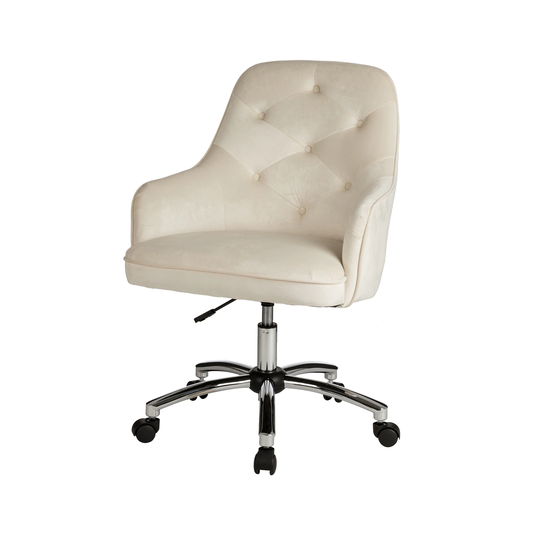 Glitzhome 40"H Velvet Gaslift Adjustable Swivel Office Chair
