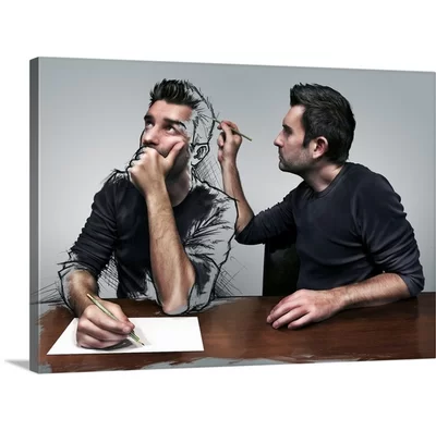 Straub 'Sketch the Sketcher by Sebastien Del Grosso Graphic Art Print