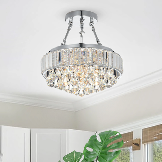 Apella 4-Light Semi-Flush Mount - Chrome Finish - Chrome Finish