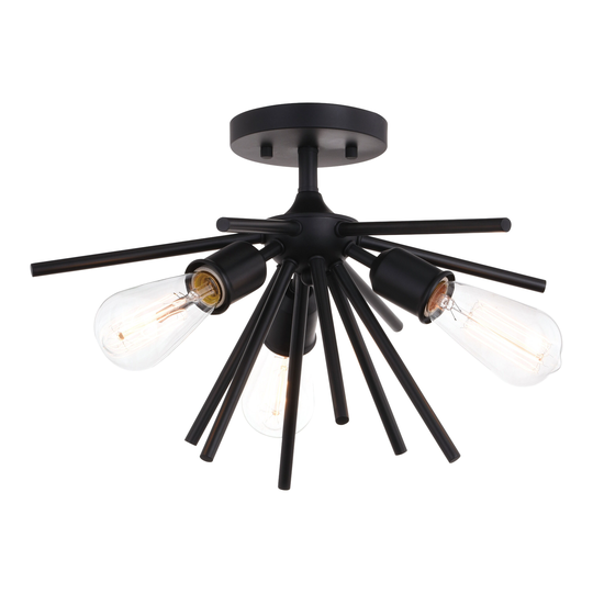 Estelle 17-inch Mid-century Modern Sputnik Semi-flush Ceiling Light