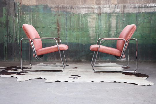 Post Modern 1980S Chrome Lounge Chair | Set 4 Avail., Sold Individually Knoll Designer Mid Century Bauhaus Baughman Jerry Johnson Mcm