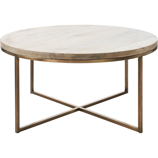 Mango Wood Accent Table With Iron Legs