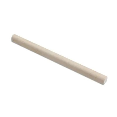 12" x 0.75" Polished Marble Pencil Liner Tile Trim in Cream