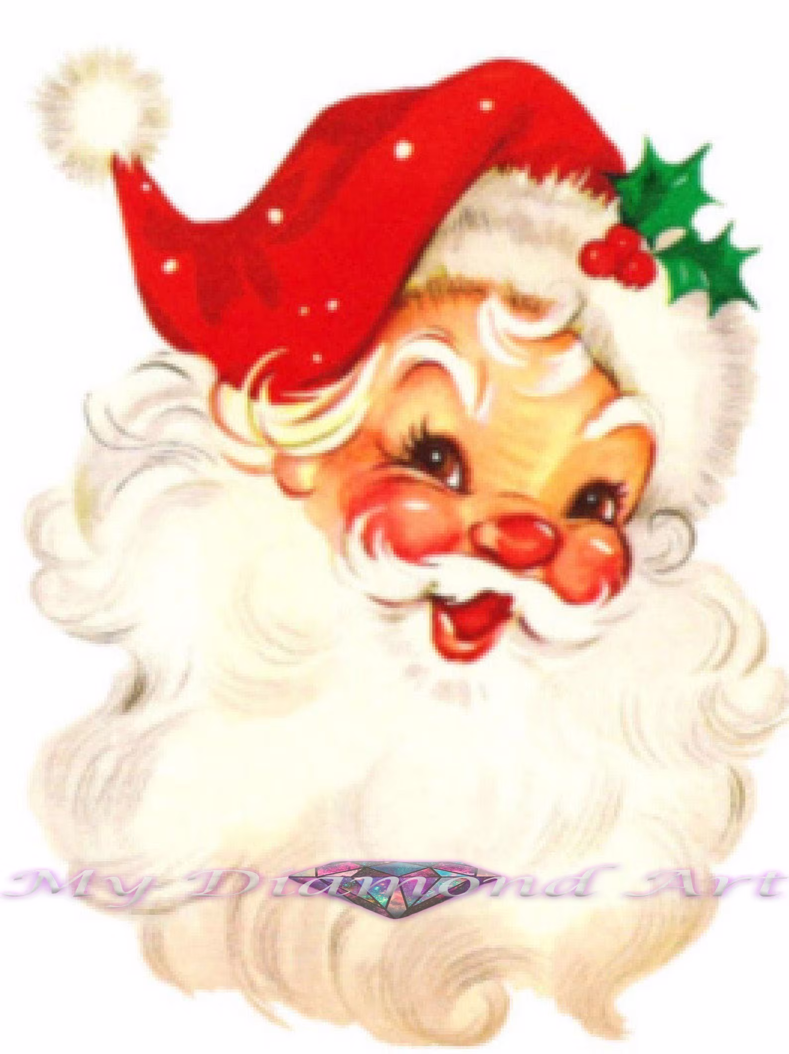 5D Diy My Diamond Art | Vintage Santa Painting Kit | New