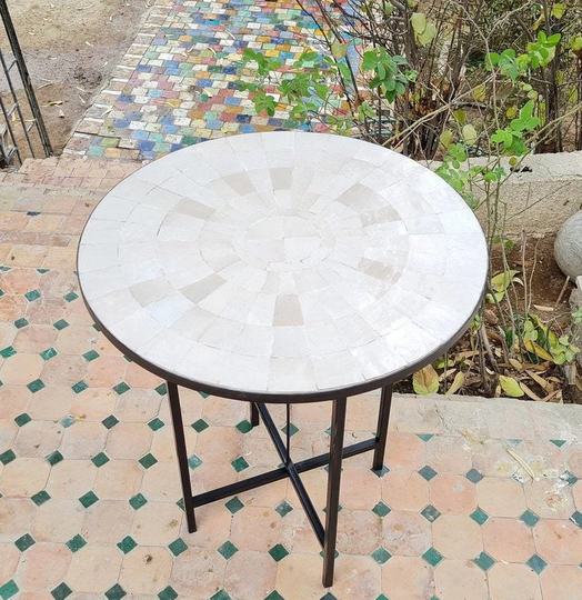 Custom Made Rectangular Zellige Mosaic Table