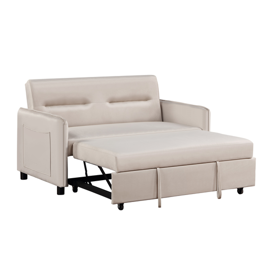 57'' Upholstered Sleeper Sofa, Modern 2 Seat Sofa Convertible Pull-out Sofa Bed