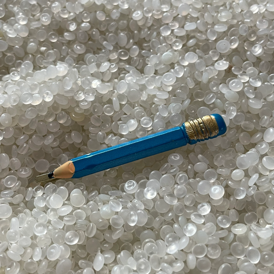 Vintage Barrette Pencil, Blue, Baked On Enamel, Back To School Fashion