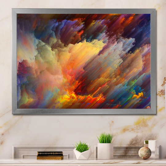 Designart 'Colorful Living Paint' Modern Framed artwork