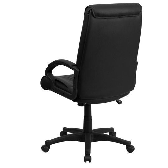 High Back Leather Executive Swivel Chair w/ Distinct Headrest and Arms