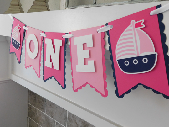 Nautical High Chair Banner, Party Decorations, Birthday Banner