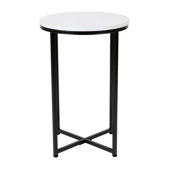 Hampstead Collection End Table Modern White Finish Accent Table