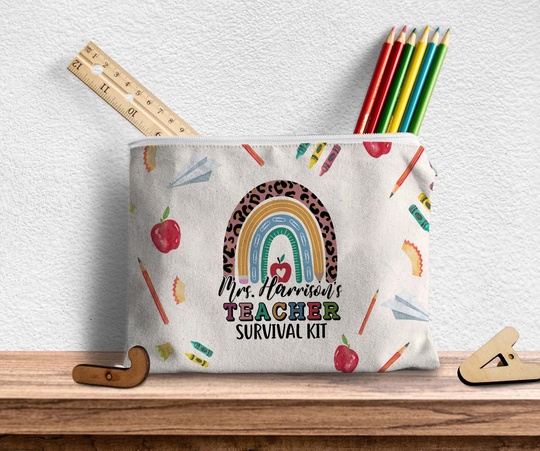 Teacher Make Up Bag, Personalized Gifts, Appreciation Cosmetic End Of Year Gift, Pencil Pouch, Back To School