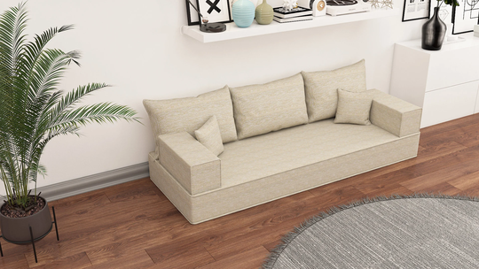 Linen 8" Color K012 Fabric French Cushion | Sofa Home Decor Window Seat Floor Pillow Reading Nook Bench