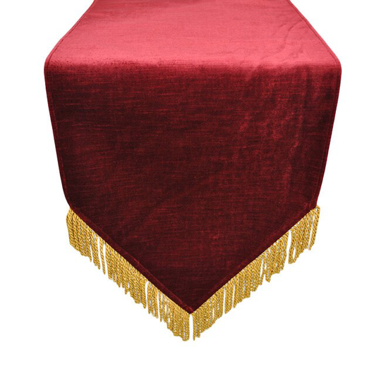 Austin Horn Classics Hamburg Velvet Red Gold Bullion Luxury Table Runner