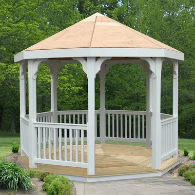 10 Ft. W x 10 Ft. D Solid Wood Patio Gazebo