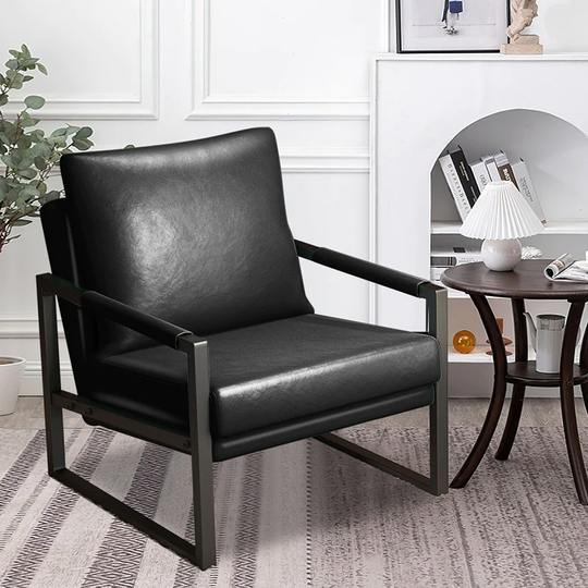 EYIW Accent Arm Chair with Metal Frame Extra-Thick Padded Backrest and Seat Cushion Sofa Chairs for Living Room