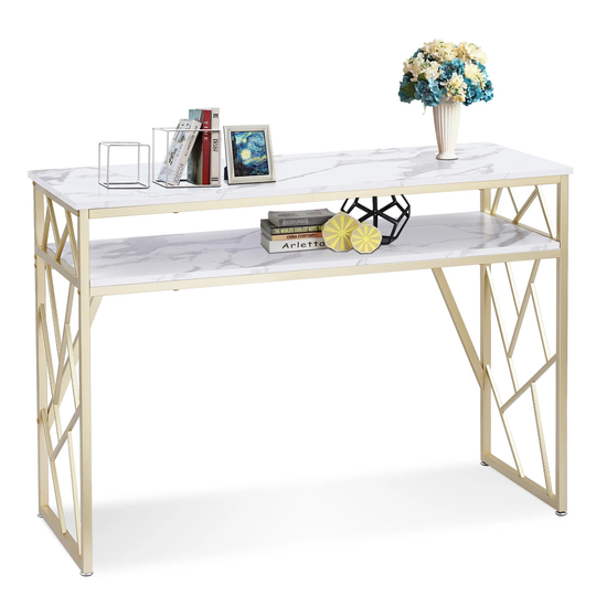 Mcombo Narrow Console Table with Storage, Modern Sofa Table for Living Room - 44.88 x 17.71 x 30.91