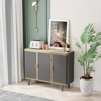 40.35" Freestanding Sideboard Storage Cabinet With 3 Doors