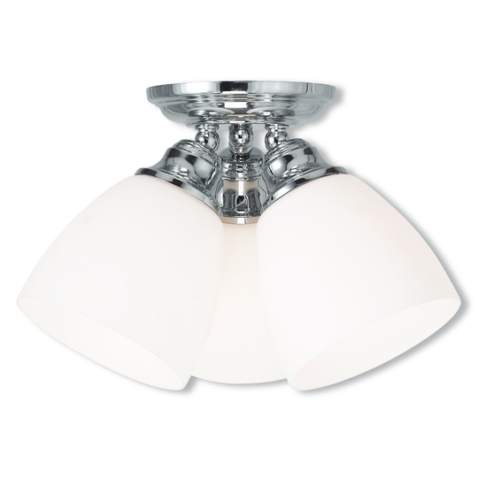 Livex Lighting Polished Chrome-finished Steel/Glass Somerville 3-light Ceiling Mount