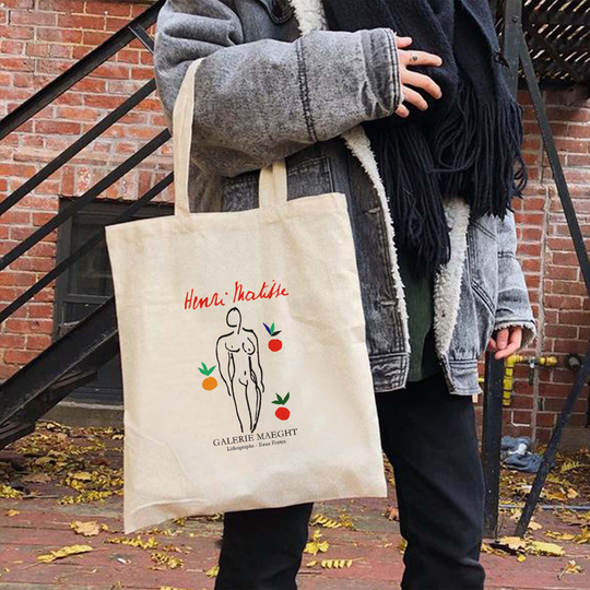 Mzshop - Matisse Lithographs Eaux Fortes Cotton Canvas Bag Eco Shopping Art Tote Classic Painting
