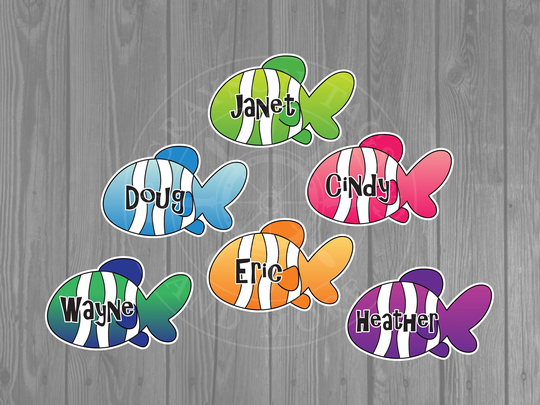 Colorful Personalized Fish Cruise Door Magnet | 6 Colors To Choose From