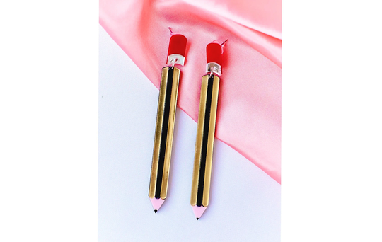 Pencil Artist Light Large Long Earrings