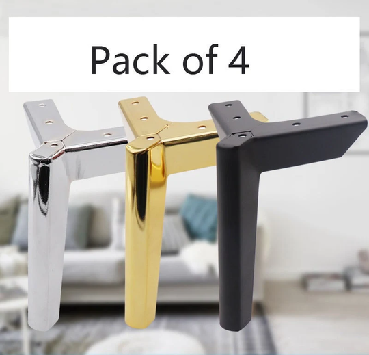Silver Furniture Legs Metal Sofa Table Feet, Bathroom Cabinet Support Foot, Tv Raised Replacement Pack Of 4