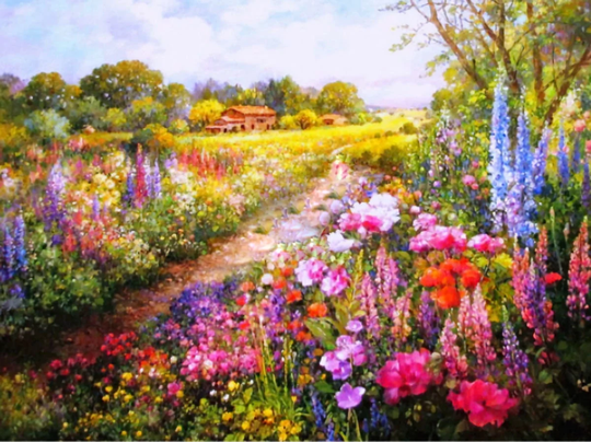 Field Of Flowers Diy 5D Diamond Painting Kit Full Square & Round Drill