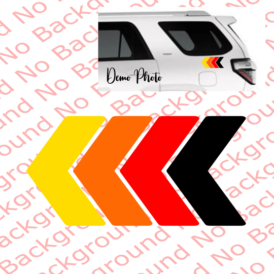 Many Sizes & Custom Colors - 4-Color Retro Racing Arrows Stripes Rainbow Vinyl Die Cut Decal Fits 4Runner Tacoma Tundra Off Road Ty009A