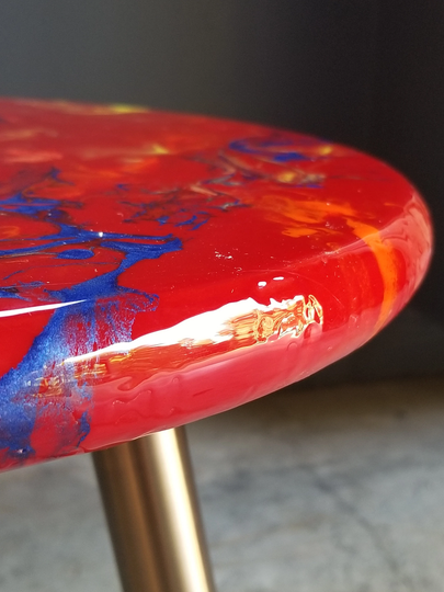 Epoxy Resin Table, Side Table, Cocktail Painted Resin End Table