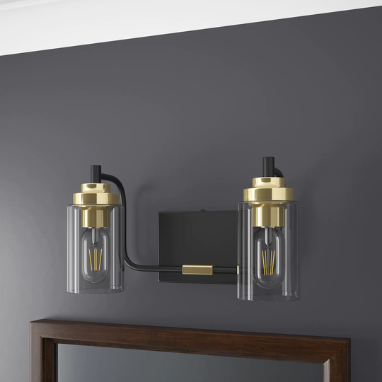 Modern Cylinder Glass Shade Vanity Light Fixture