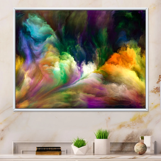 Designart 'Colorful Living Paint II' Modern Framed Canvas Art Print