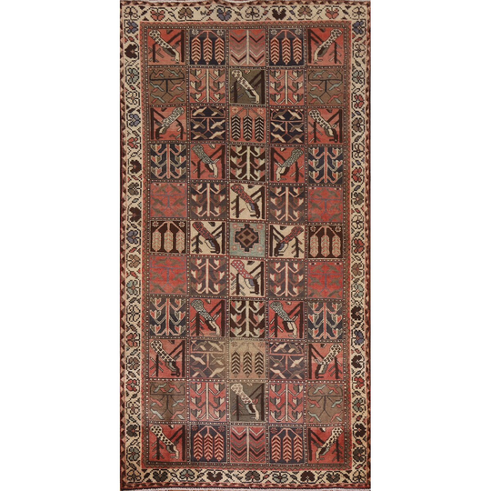 Garden Design Bakhtiari Persian Rug Handmade Multi-Color Wool Carpet - 4'8" x 8'11"