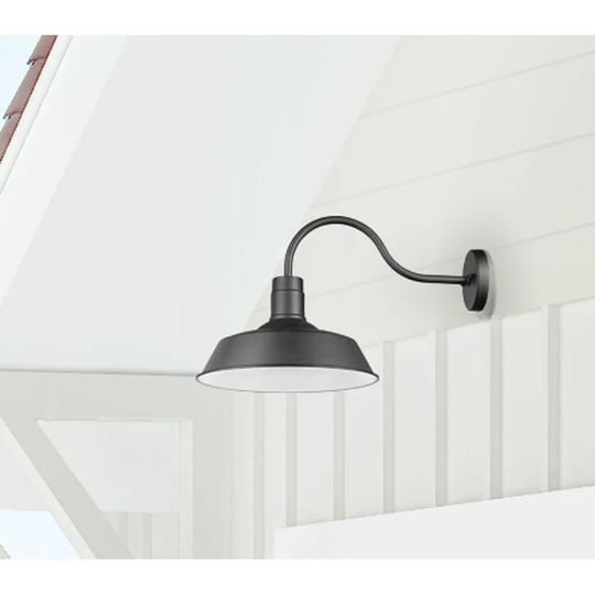 Farmhouse 1 Light Black 14 in Barn Light
