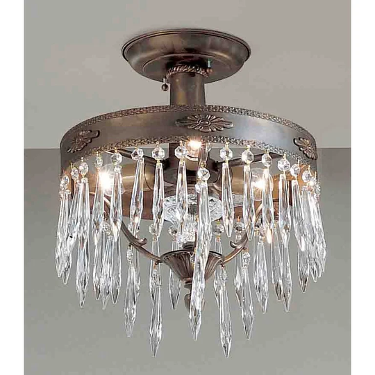 Classic Lighting 15" Crystal Semiflush from the Duchess Collection