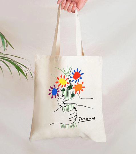 Picasso Flowers Bag, Art Picasso, Artist Tote Picasso Tote, Gift, Support Ukraine