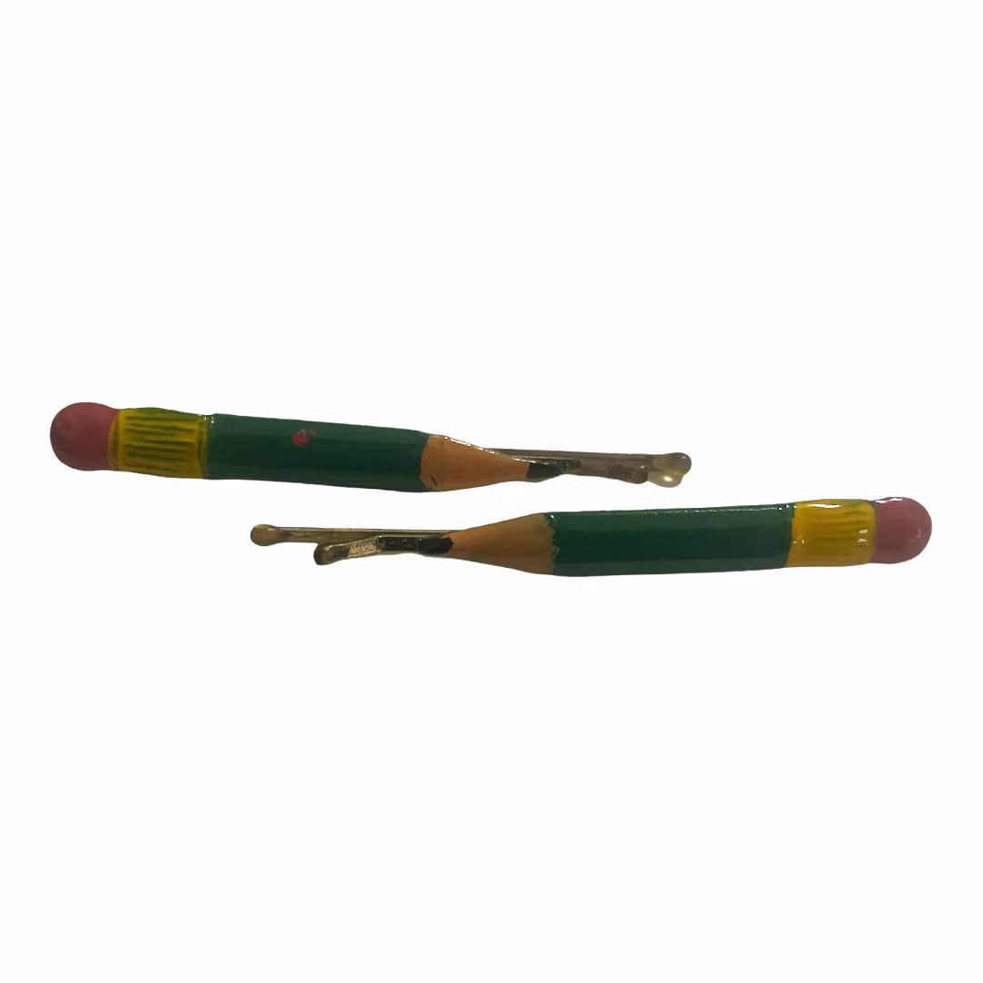 1960's Vintage Green Pencil Bobby Pinsdeadstock, Teacher Gift