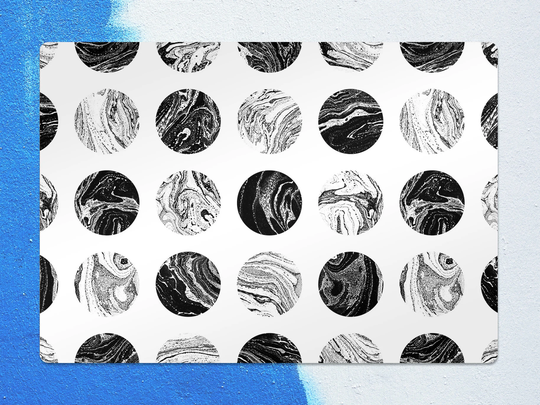 Ed Moon Chair Mat, Black Protective White Splat Planets Vinyl Floor Pad, Office Room Rug, Housewarming Gift