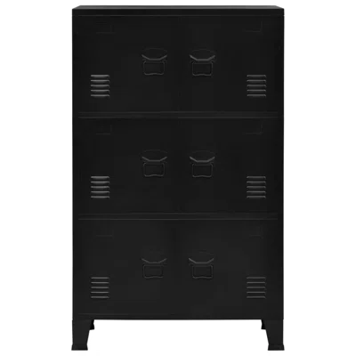 Inbox Zero Filing Cabinet With 6 Doors Industrial Black 29.5"X15.7"X47.2" Steel