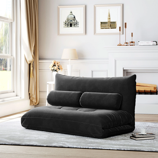 Mardy Sofa Bed Adjustable Folding Futon Video Gaming Sofa with Two Pillows - 48"(L) x 43"(W) x 23"(H)