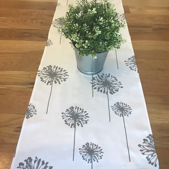 Table Runner - Premier Prints Dandelion Gray - Weddings, Showers, Home Decor - Pick A Size Or Custom