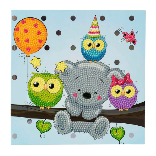 Birthday Friends, 18x18cm Crystal Art Card